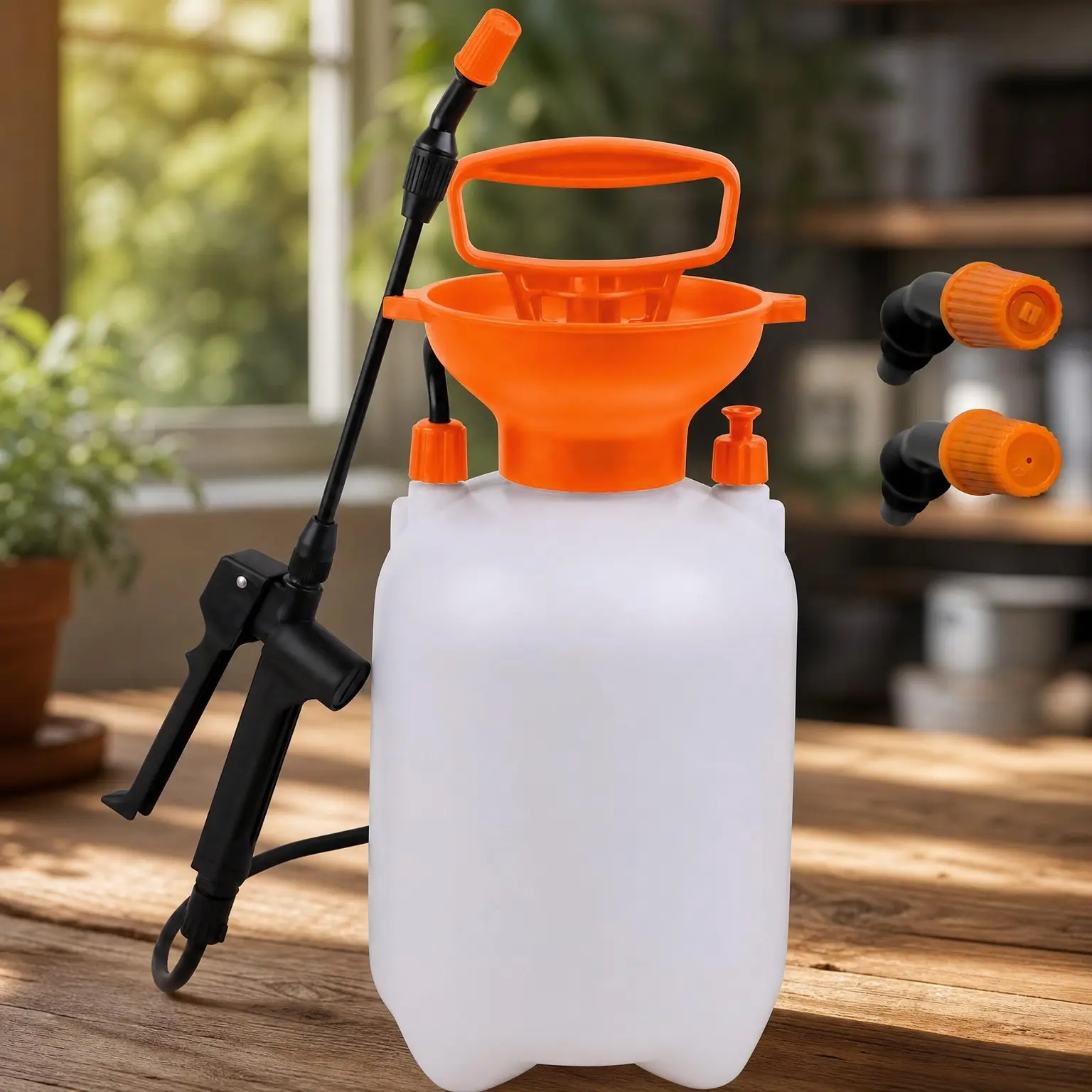 HD101 1 Gallon Garden Pump Sprayer with 52-inch Long Hose, 2 Nozzles, Easy Carry Handle & Built-In Filters for Watering, Fertilizing, Rock Glue & Mulch Glue Applications