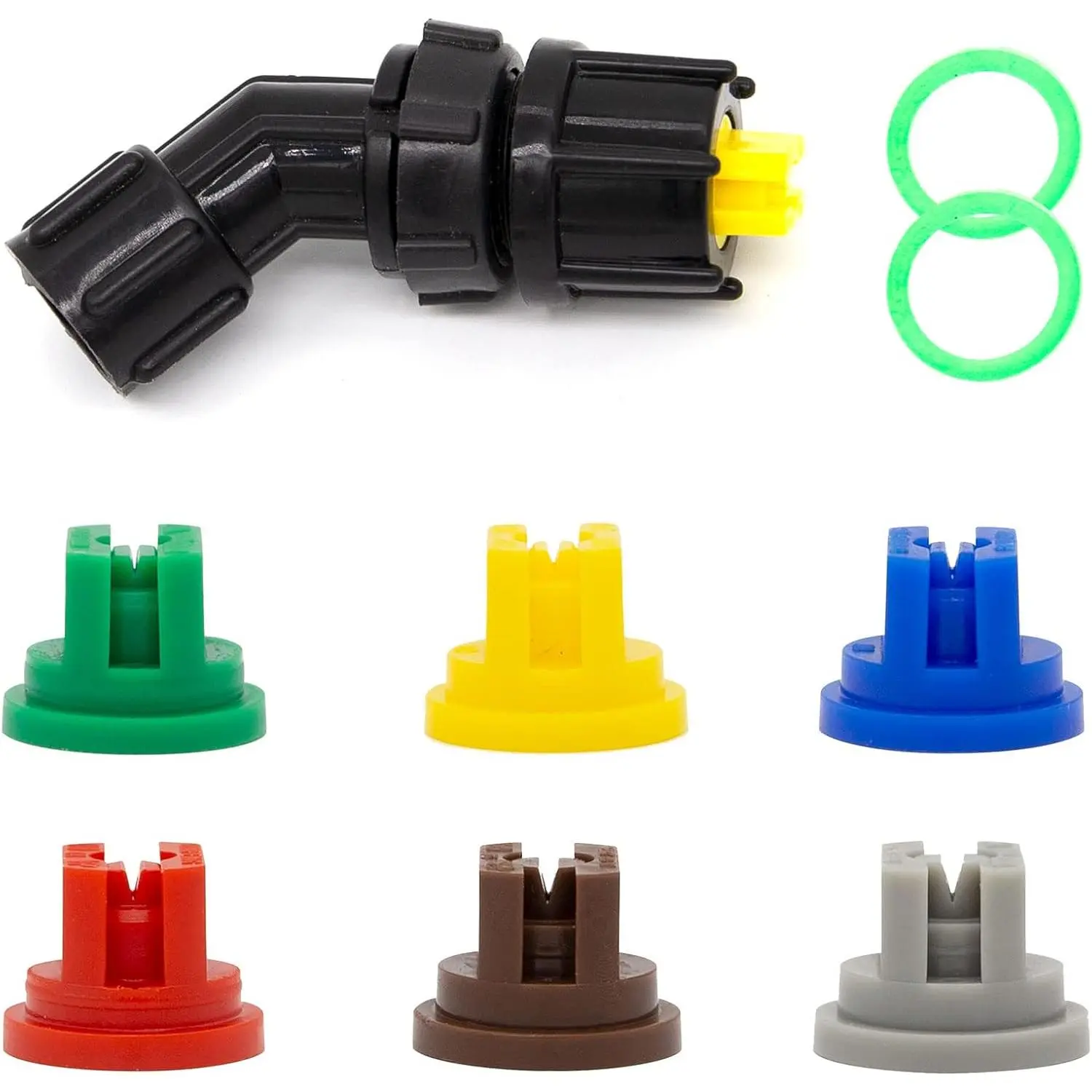 110° Flat Fan Shaped Nozzle, 110  Flat Fan  Tip 0.15-0.6mm Pore, 7 count  Nozzle Tip Set Suitable for Knapsack Sprayer, Garden , Greenhouse  Equipment, etc.,  for Weeding