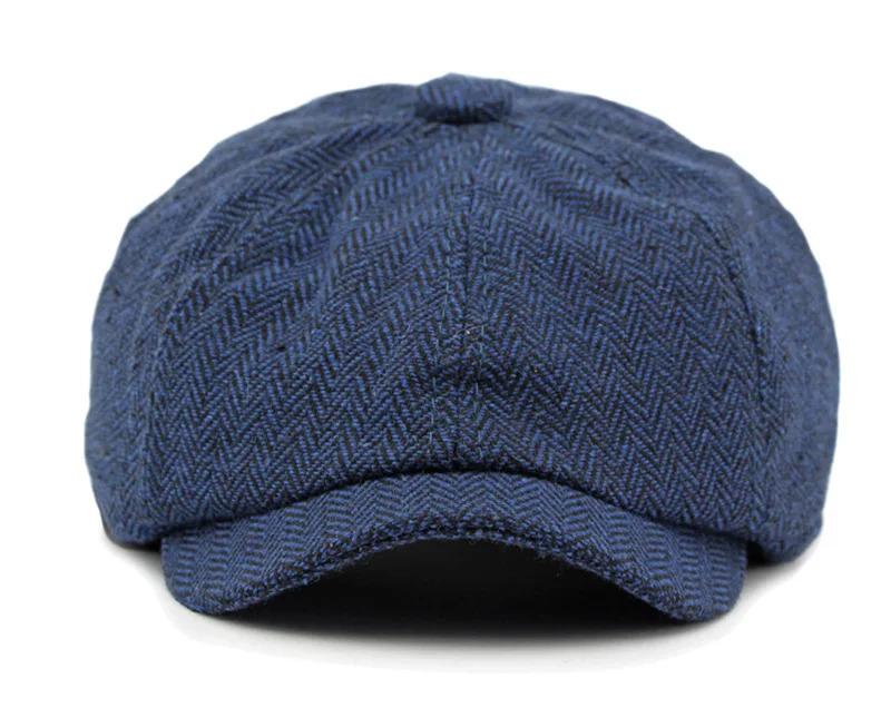 Twill Flat Cap for Men Women Herringbone Newsboy Caps British Style Octagonal Hat Solid Green Red Detective Cabbie Beret Hat