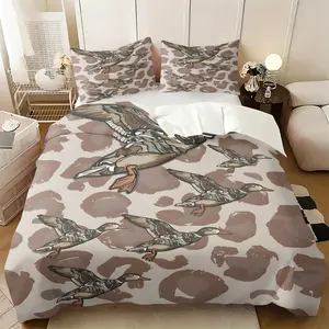 2/3-Pcs Hunting Camouflage Print Bedding – Vintage-Style Mallard Duck Duvet Cover Set; Soft and Comfortable; Ideal for Men, Teens, or Outdoor Enthusiasts; Rustic Bedroom Decor ( 1 Comforter Cover + 1 or 2 Pillowcases) Multiple patterns available