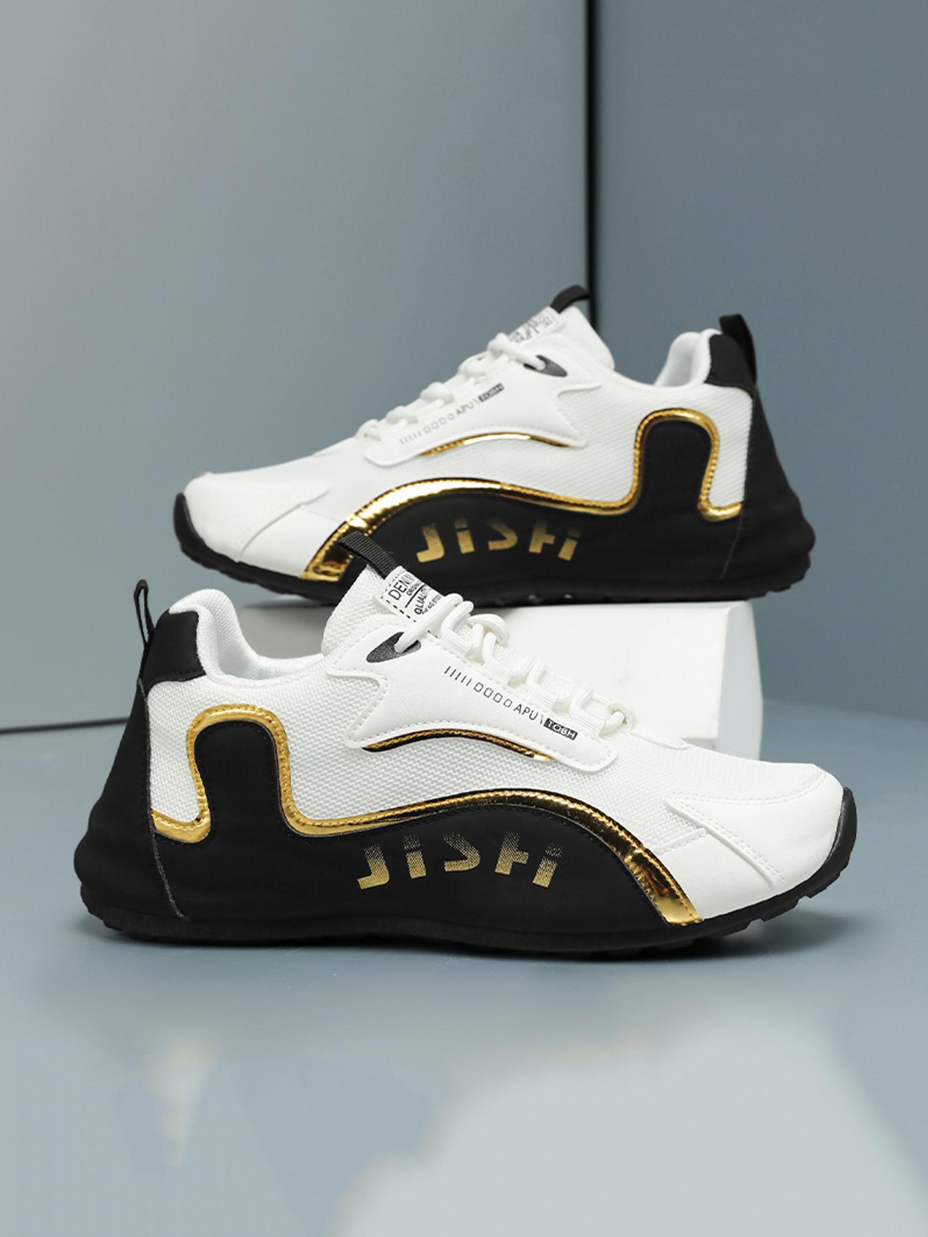 Men's Sporty Casual Shoes, Comfortable Lined Lace-Up Design, Outdoor Running Travel Office Home Gym, PVC Wear-Resistant Sole