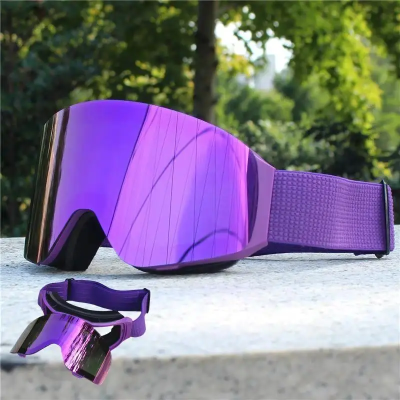Magnetic Flip-Up Cover Ski Snowboard Goggles, Double Layer Anti-Fog Optical Protection Winter Goggles, Windproof Sports Eyewear for Snowmobile Skiing