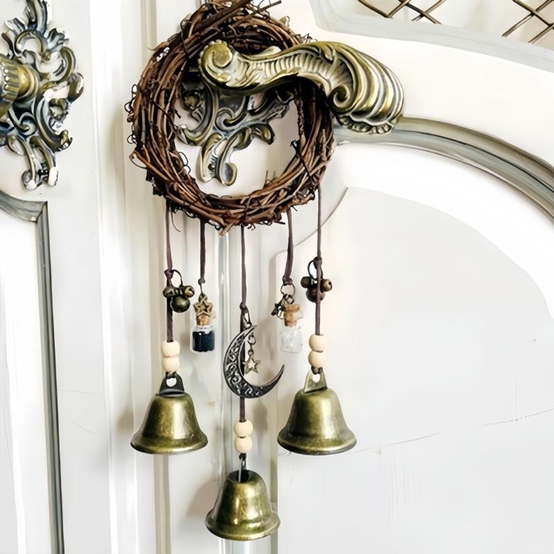 Vintage Witch Bell Hanging Decor, 1 Count Boho Style Wall Hanging Bell with Tassel & Pendant, Wall Decor for Home Living Room Bedroom