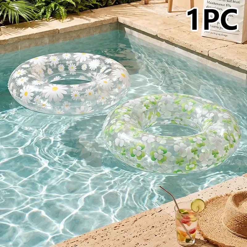 Inflatable Swimming Ring, Transparent, Designed for Swimming, Circle, Perfect for Summer Beaches and Pool Parties, Ideal Swim Floatation Device