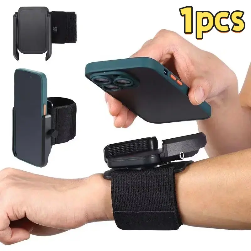 2-in-1 Wrist & Arm Phone Holder, Mobile Mount, Smartphone Holders, adjustable wrist mount with 360° rotation and universal compatibility, sports armband for live streaming and driving navigation, Base diameter: 7.01 cm, total length: 27.99 cm