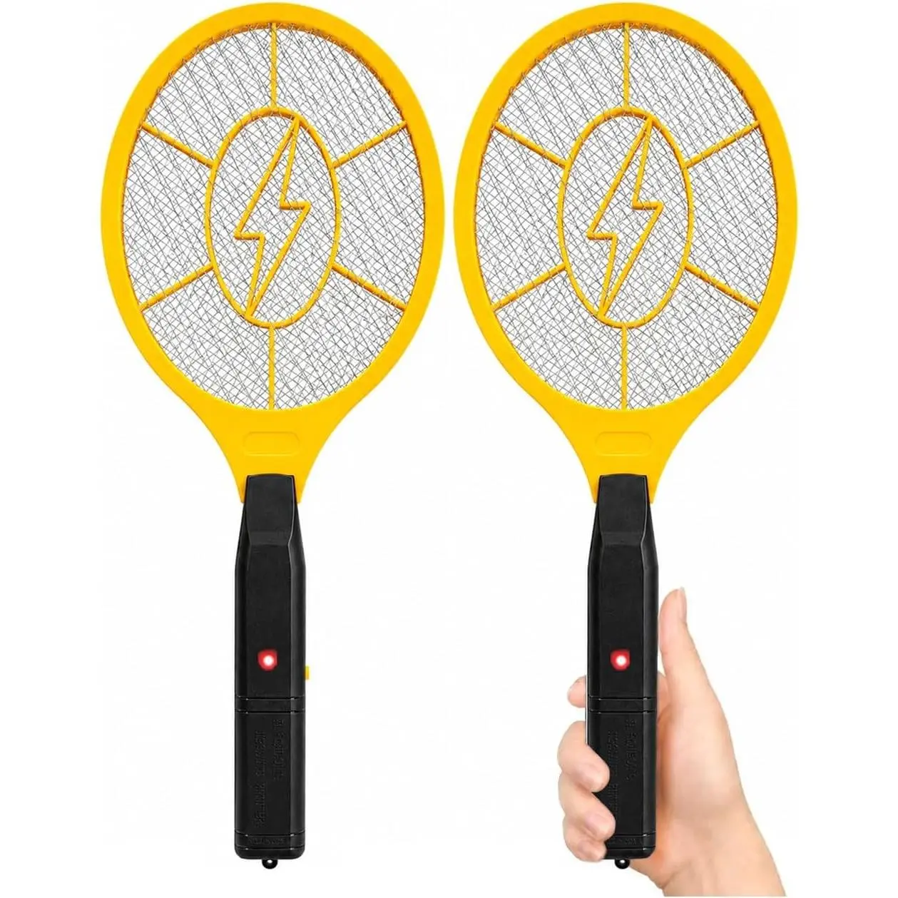 Electric Fly Swatter 2 Pack Handheld Bug Zapper Racket for Mosquito Insects High Voltage Instant Kill Lightweight Battery Powered Mosquito Zapper for Home Patio and Camping