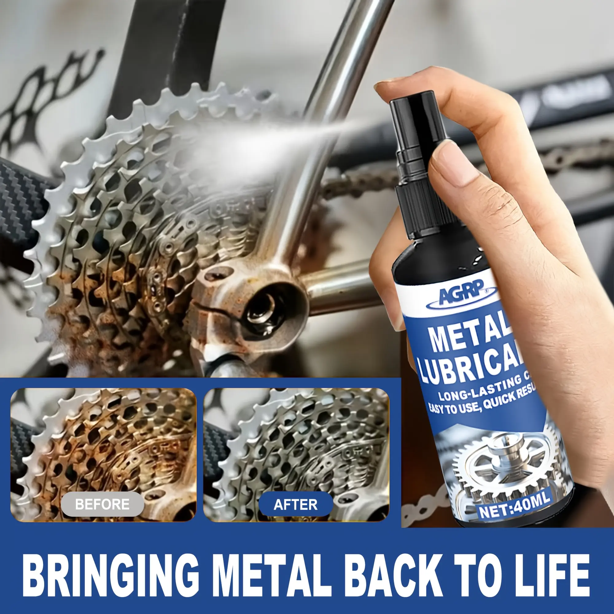 Portable Bicycle Chain Gear Care Kit, Anti-Rust Bike Maintenance Oil for Efficient Gear Protection & Lubrication