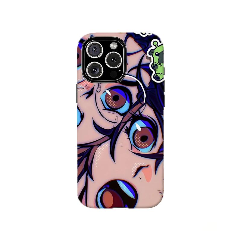 Intense Anime Eyes Phone Case | Edgy Shock Design, Tough protective phone case,Compatible for iPhone 16 15 14 13 12 11 17Pro Max,for Samsung S25 S24 S23 S22 Ultra,Durable Dual-Layer design phone cover,Perfect Gift for Her