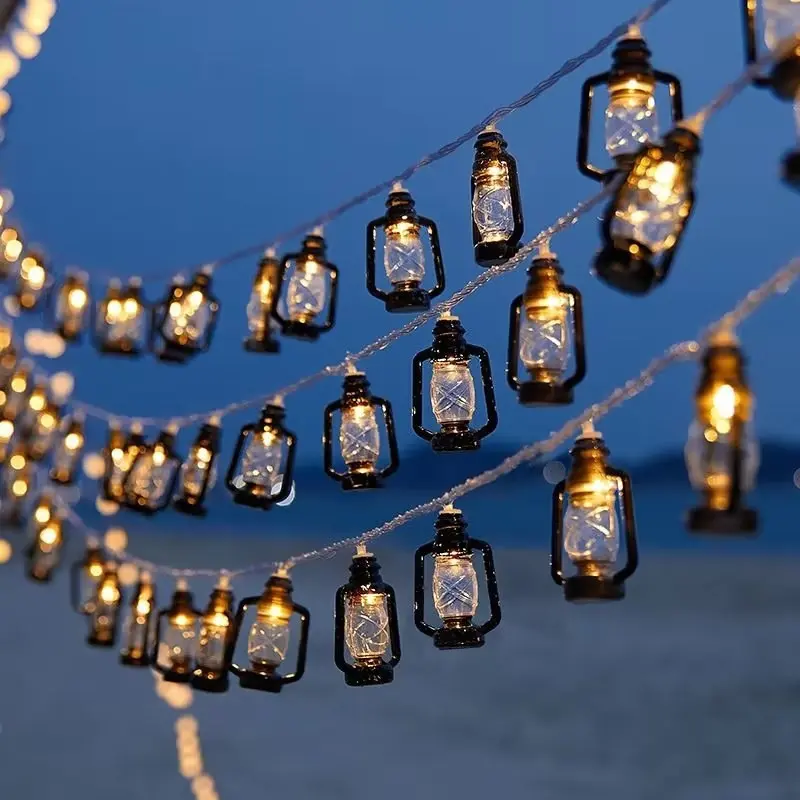 40 LED Lantern String Lights Mini, Indoor Outdoor Patio Decor, Garden Festival Home Ramadan Wedding Party Christmas New Year Decoration, Lighted Lantern