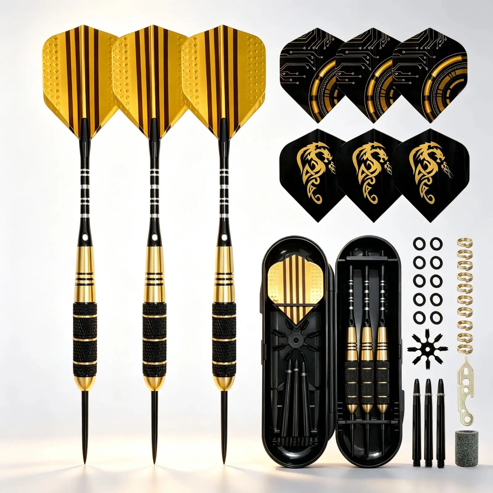 24g Hard Dart Set, Professional Brass Darts with Metal Tips, Aluminum Shaft, Foil & Pet Flight, Training & Competition, Beginner Friendly, Perfect Gift