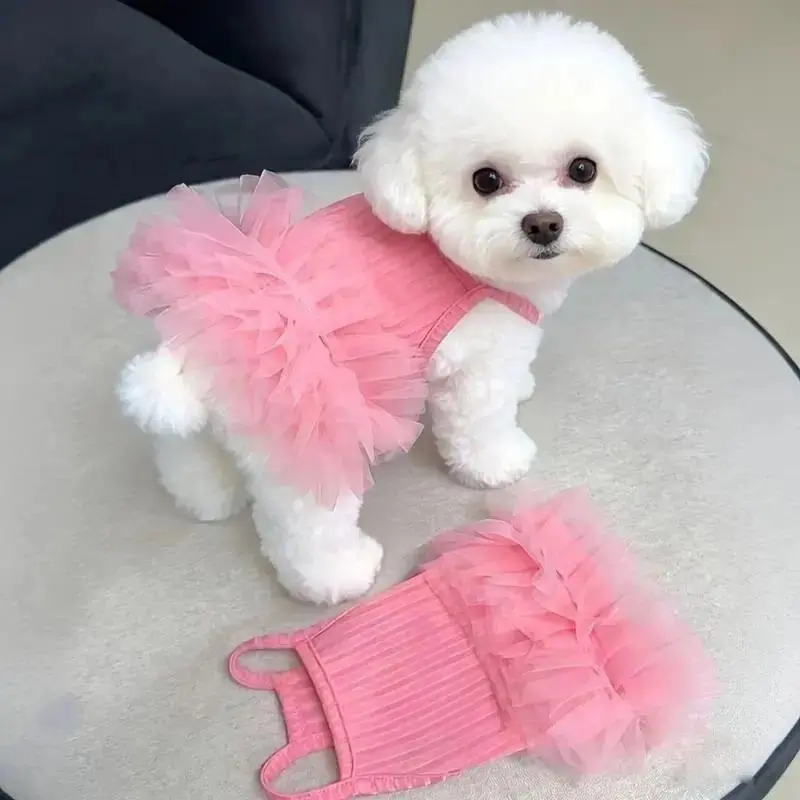 Extra Small Dog & Cat Fashion Tutu Sundress Harness - Breathable Fabric, Cute, Casual, Everyday Use for Daily Walks, Parties, Tutu Dress, Lightweight Pvc, Simple, One-Piece
