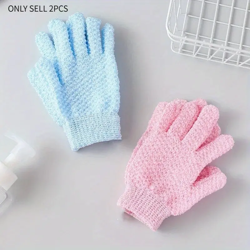 2pcs Exfoliating Bath Gloves, Exfoliant Scrubber Glove - Double-Sided Scrubbing Gloves for Back, Hands & Body, Reusable & Easy to Clean for Spa, Gym & Daily Use, Spa Exfoliating Gloves, Functional Bath Accessory, Durable