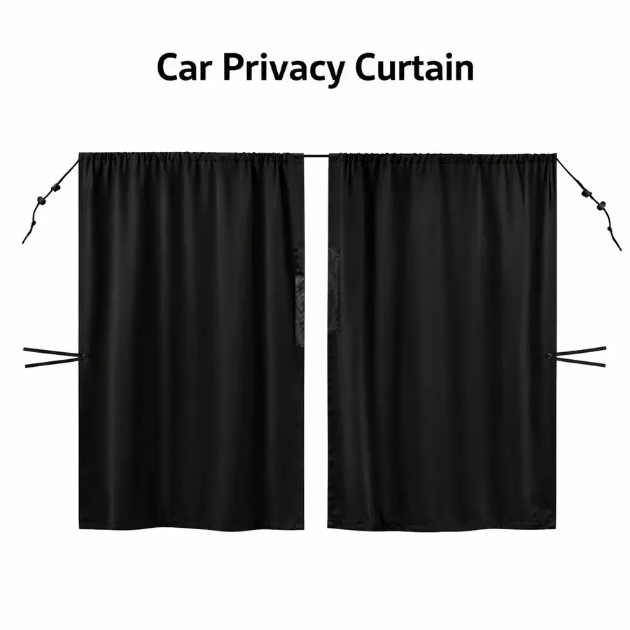 Car Privacy Curtains Full Shade Middle Divider Heat Insulation UV Blocking Back Seat Sunshade for SUV RV MPV Sun Shades for Car Windows Automotive Glass Sunshade