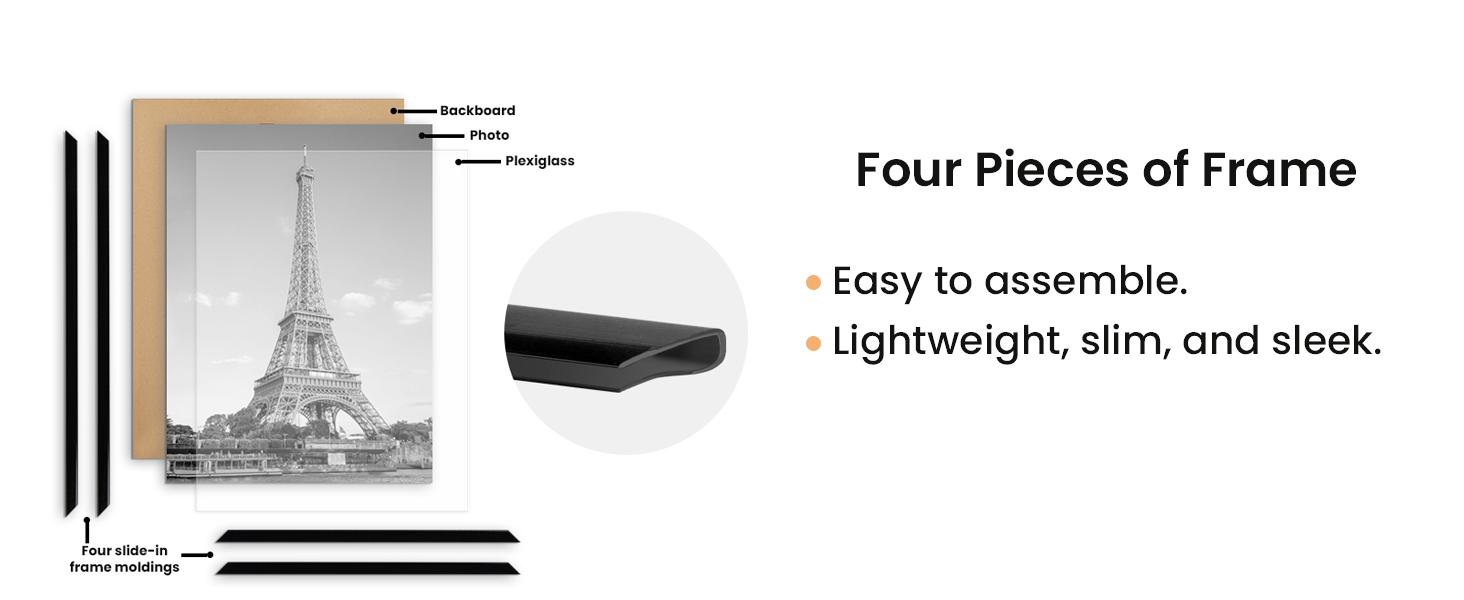 THE WELL KEPT Picture Frame For 18x24 Black 3 Pack, Scratch-Proof Poster Frames For 18x24 for Photo Gallery-Slide-In Strips, Horizontal or Vertical Wall Mounting Decoration Items Home Decor Accessory