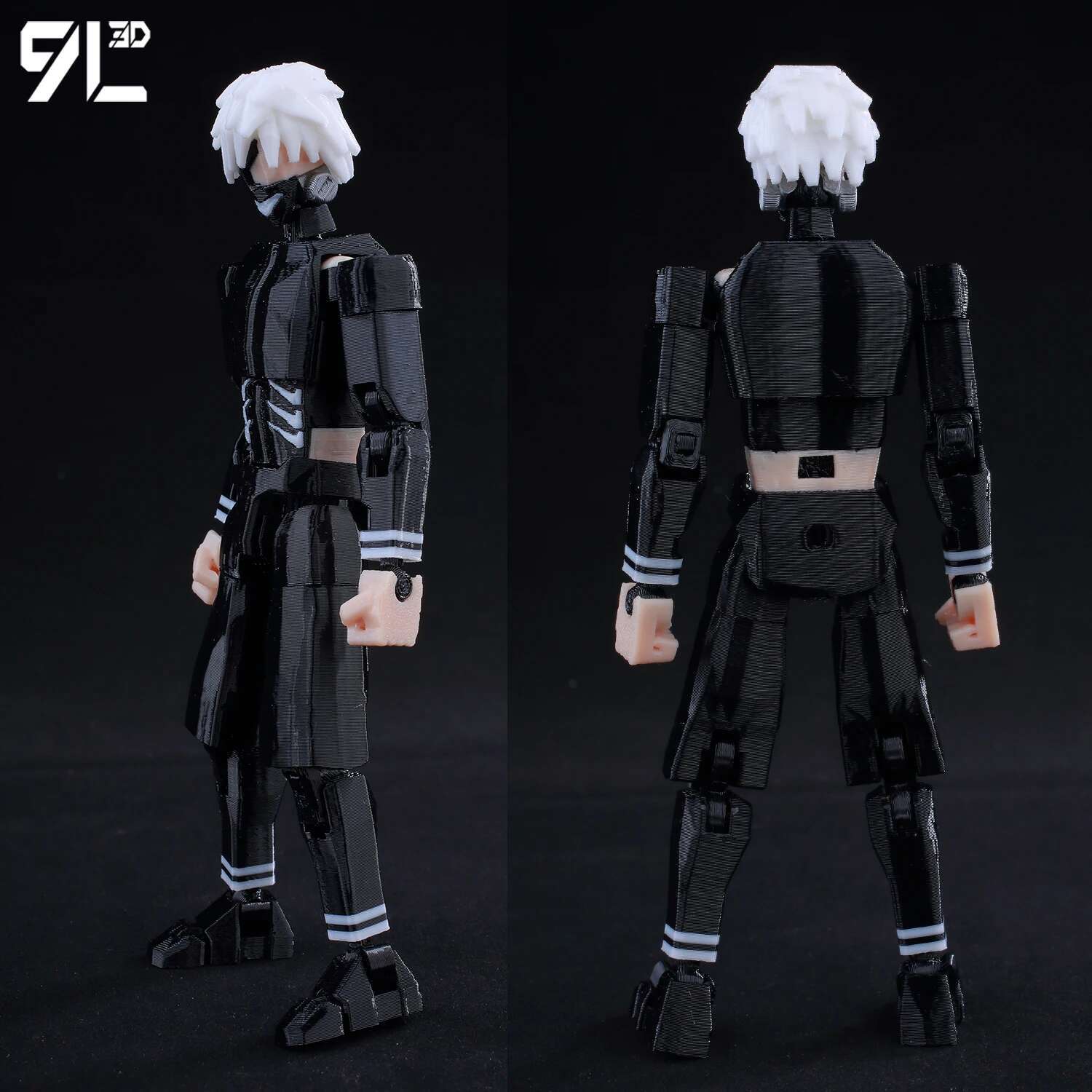 9L3D Lucky 13 Dummy 13 T13 - Kaneki Ken Tokyo Ghoul Awakened Rage Articulated Figure White Hair Red Eyes Extreme Combat Pose Toy