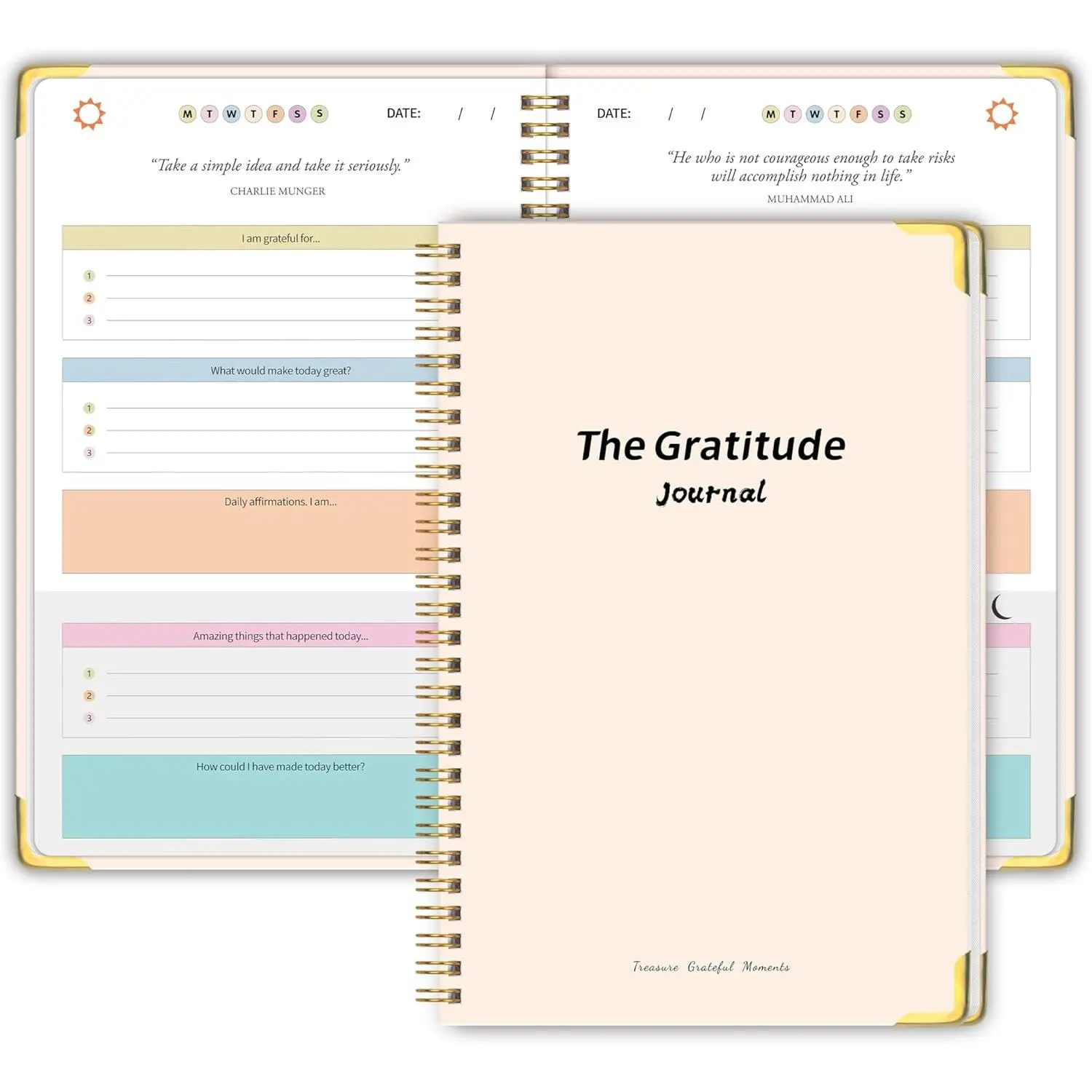 The Gratitude Journal for Women&Men - 5 Minute Daily Gratitude Practice | with Inspiring Prompts & Quotes, for  Happiness, Affirmation, Mindfulness&Reflection, Personalized Self Care Gifts