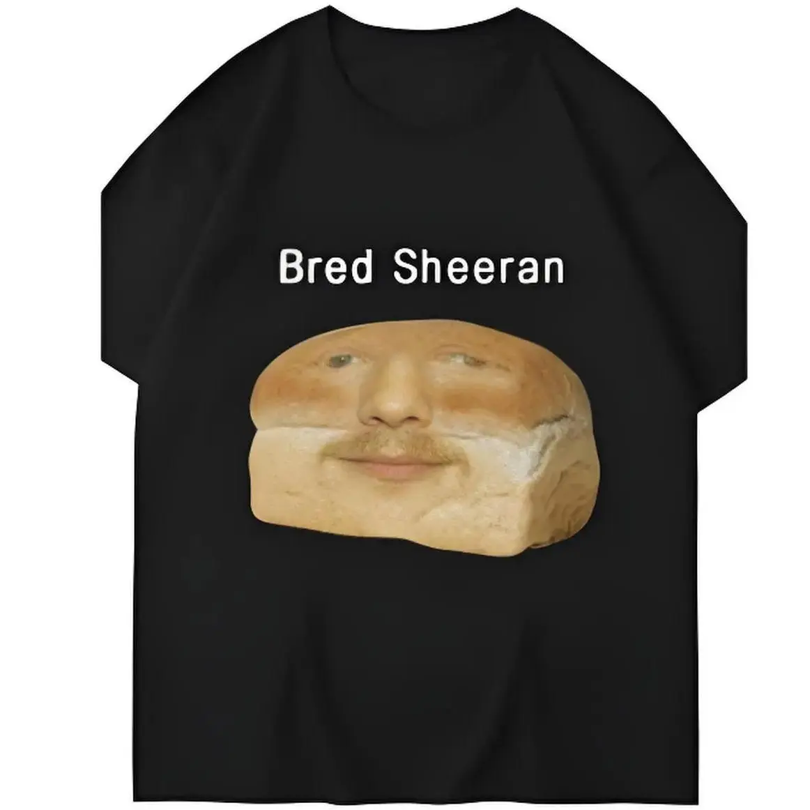 Women's Soft Cotton Biker Top, Oversized Streetwear T-Shirt with Funny Bread Sheeran Meme Graphic, Casual Short-Sleeve Tee, Graphics, Shortsleeve, Vibe, T Shirts, Meme Shirts Funny