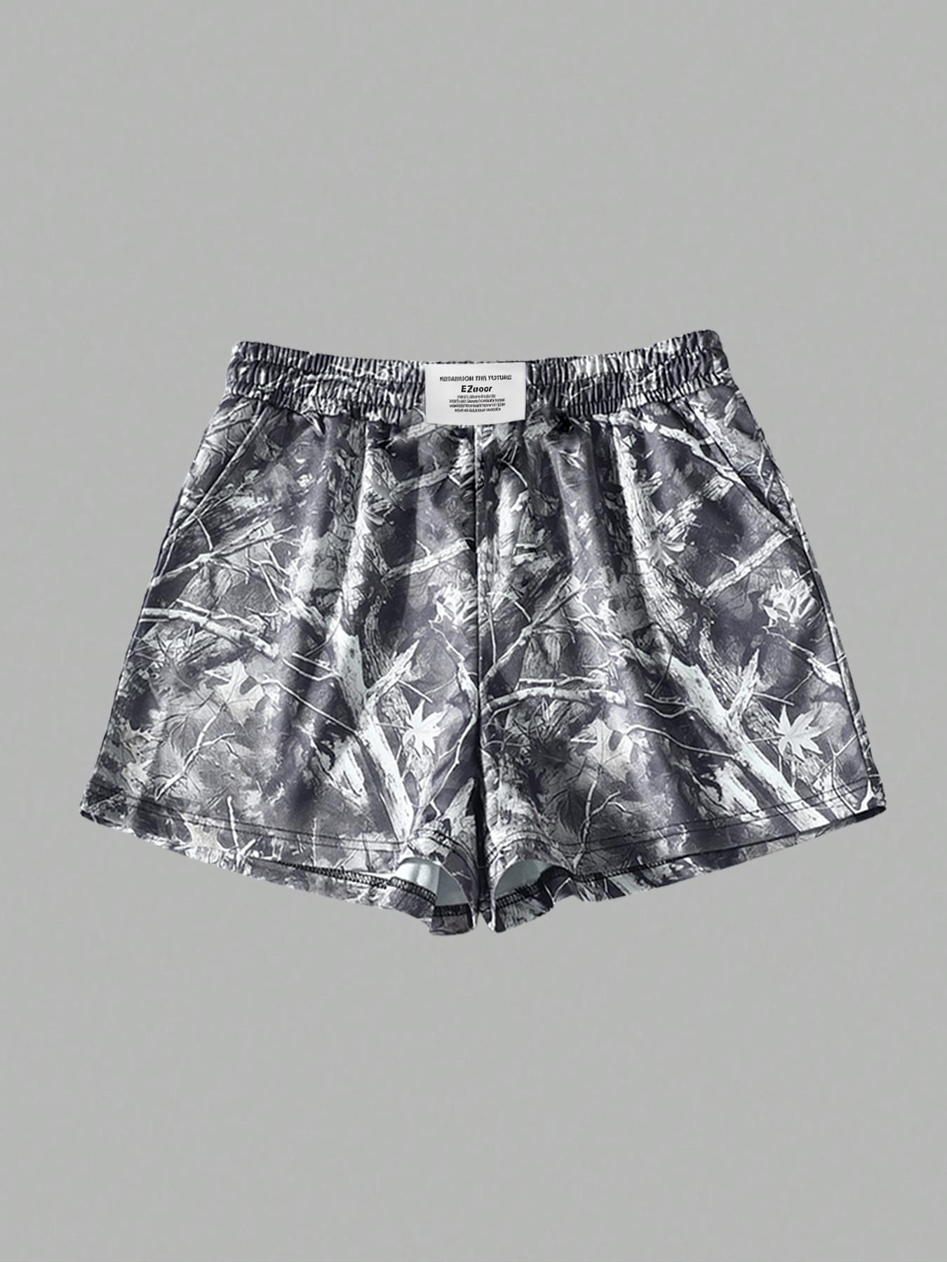 Women's Plain & Camo Print Knitted Shorts, Casual Comfy Breathable Loose Shorts for Summer, Ladies Bottoms for Daily Wear
