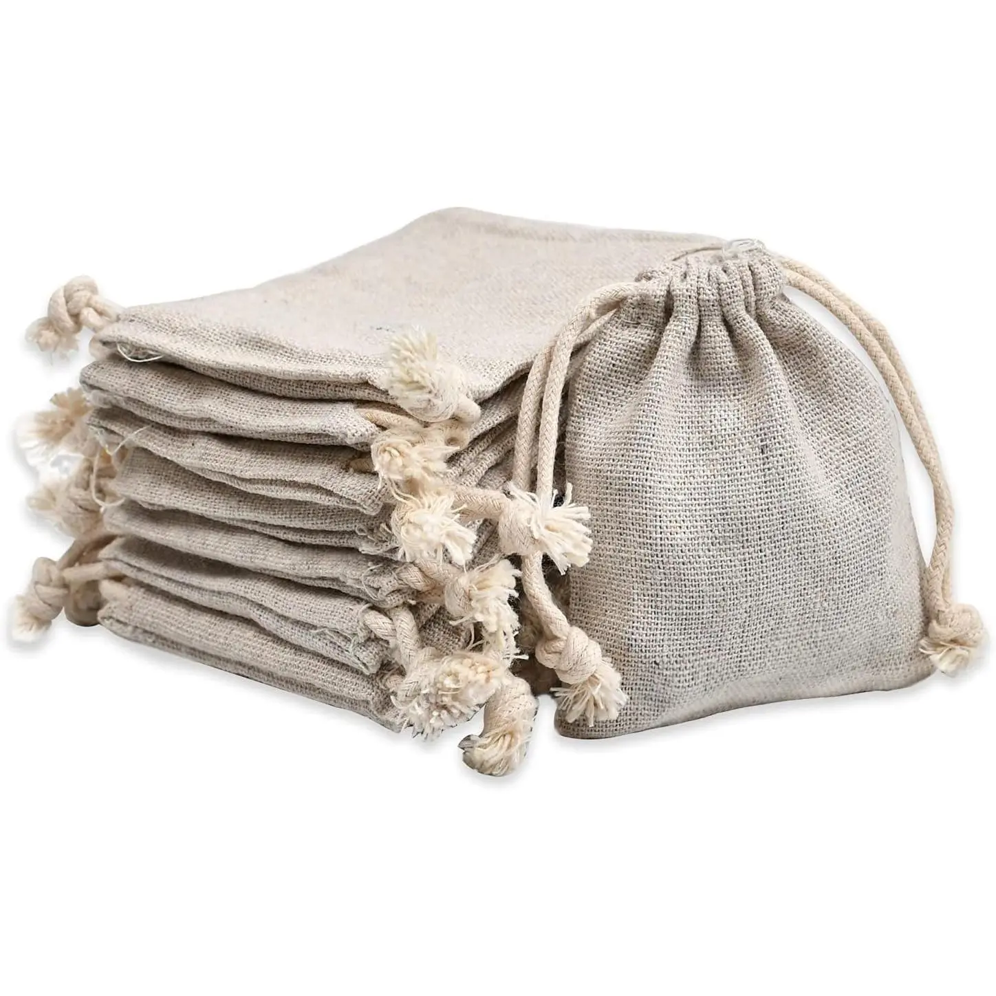 50 count Double Canvas Drawstring Bag  Pouch  Sachet Bags Muslin   Bag 2.75x4 Inch
