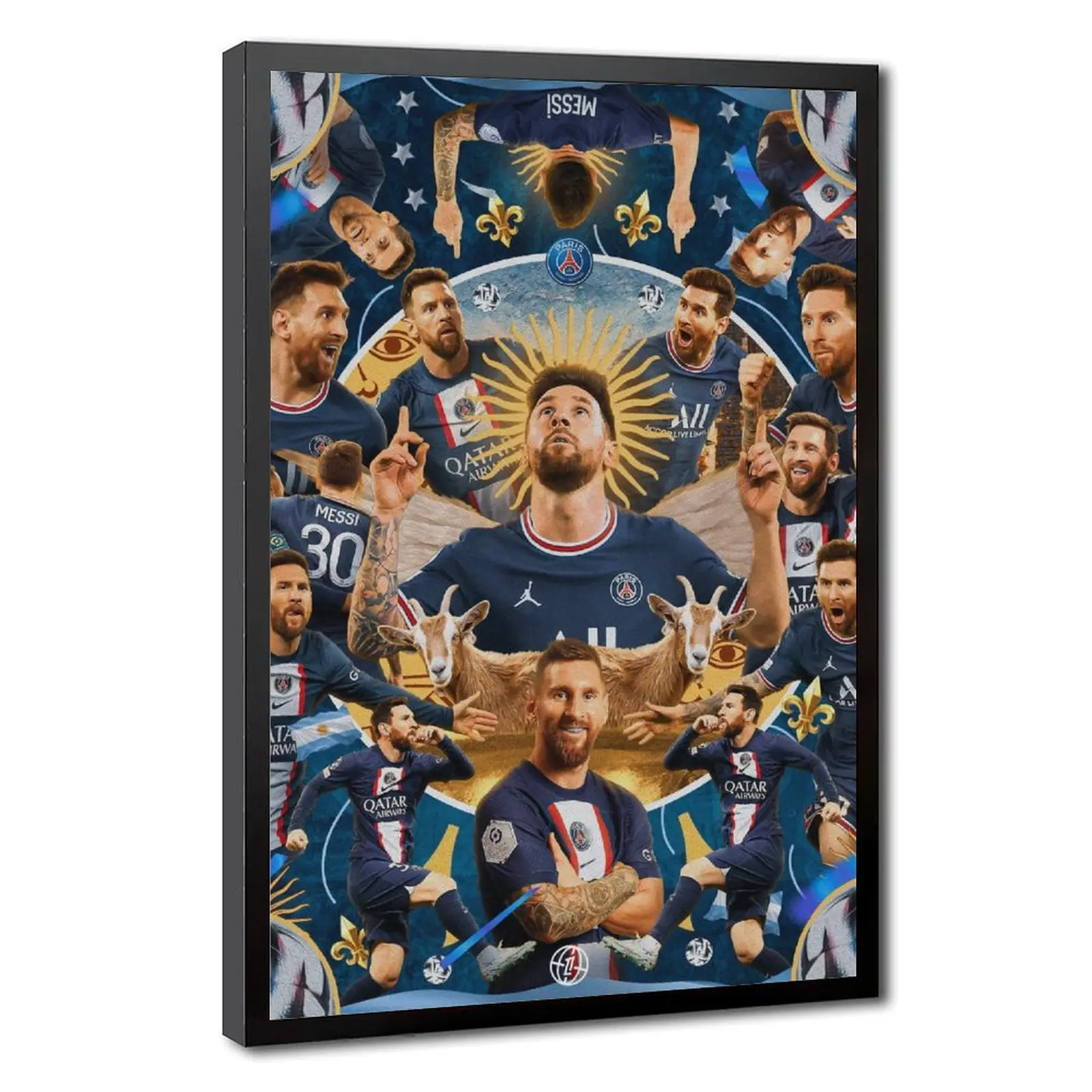 Famous Football Legends Wall Art, Boys Bedroom Canvas, Soccer-Themed Decor, Gift for Fans