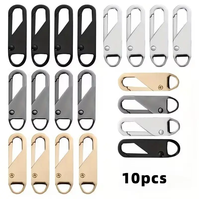 10-Pack Multi-Color Quick-Release Zipper Head Repair Kit, Universal Detachable Different Zipper Heads, Tool-Free Replacement for Travel Bags, Clothes, Backpacks, Wallets, Crafts