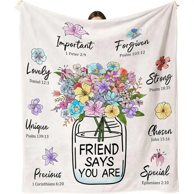 Best Friend Birthday Gifts for Women, Gifts for Friend Blanket 50"X60" | Christian Friendship Gift for Women Friends, BFF, Soul Sister, Bestie Gifts for Women, To My Best Friend Throw Blanket