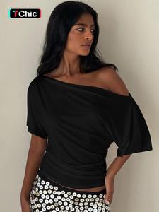 Women's Tee, Solid Color Chic Casual Basic T-Shirt for Summer, Ladies Summer Clothes for Daily Wear