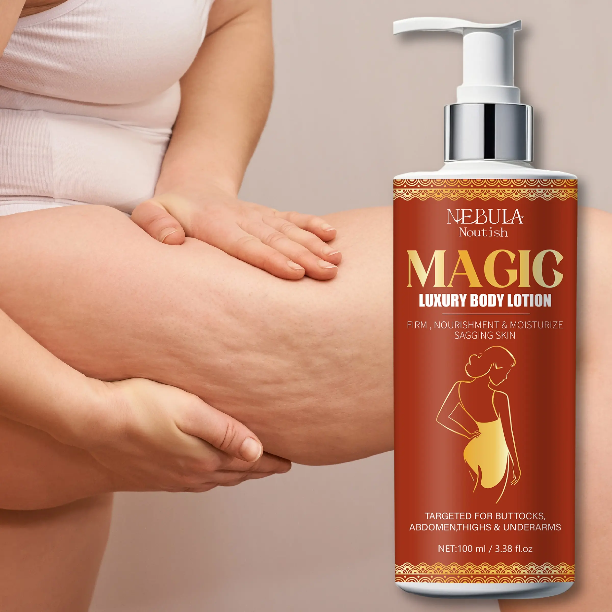Magic Luxurious Body Lotion, 100ML, Lightweight Non-Greasy Formula, Deep Moisturizing Brightening, Long-Lasting Hydration, Ideal for Dry Skin, Moisturizer, Hydrating Body Moisturizer