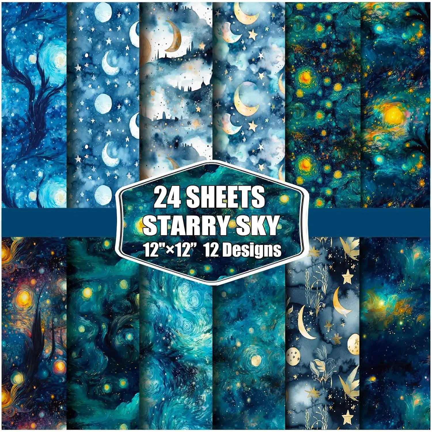 Galaxy  Scrapbook Paper, 30x30cm  Sky Specialty Scrapbooking Cardstock Pack,Junk Journal Craft Designer Paper Pads,Decoupage Card Making Supplies
