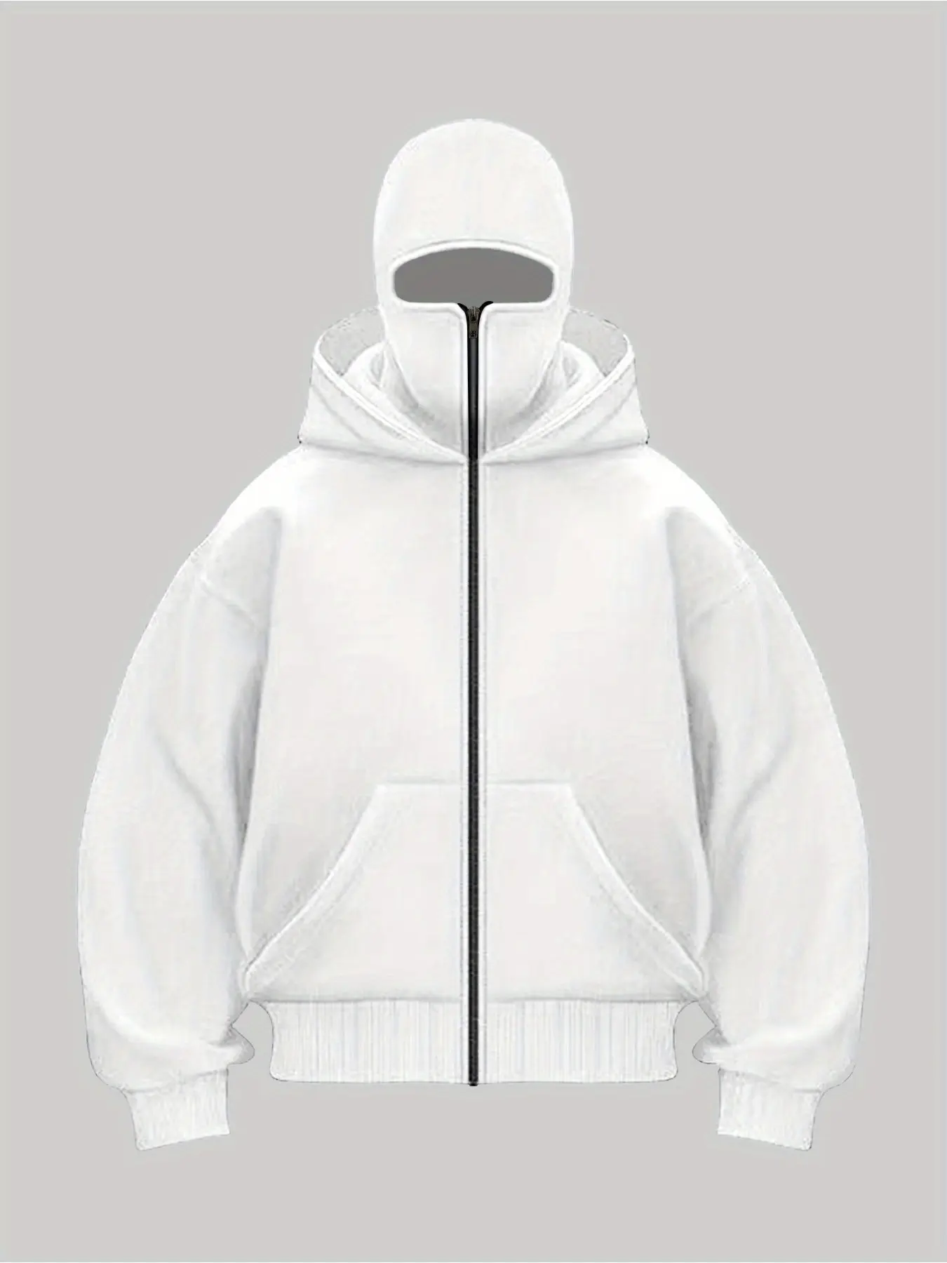 1PC Men's Fully Zippered Windproof Hooded Long-Sleeved Jacket, versatile and fashionable. Equipped with zippers and pockets, it is warm, windproof, durable, and suitable for daily or outdoor use in autumn and winter.