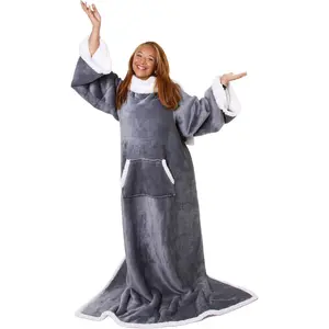 The Original Wearable Blanket With Sleeves & Pockets| Cozy Oversized Throw for Adult Men &| One Size, 71x54