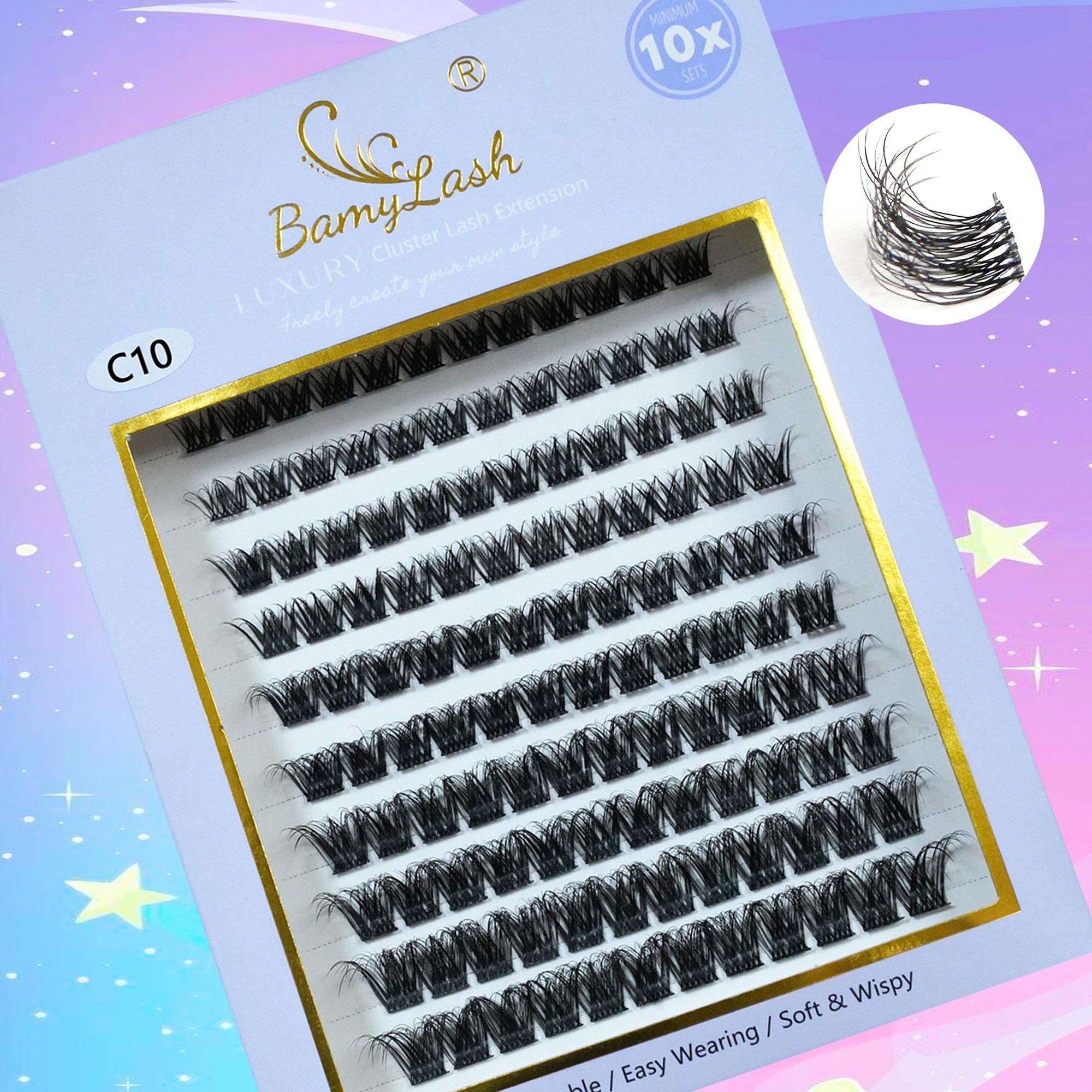 Natural Look DIY Eyelash Extensions Kit, 1 Set Including 3 Boxes Mixed Length Fluffy Eyelash Clusters Fake Lashes with Lash Glue & Tweezers & Lash Remover, Eye Makeup Enhancement Set for Women