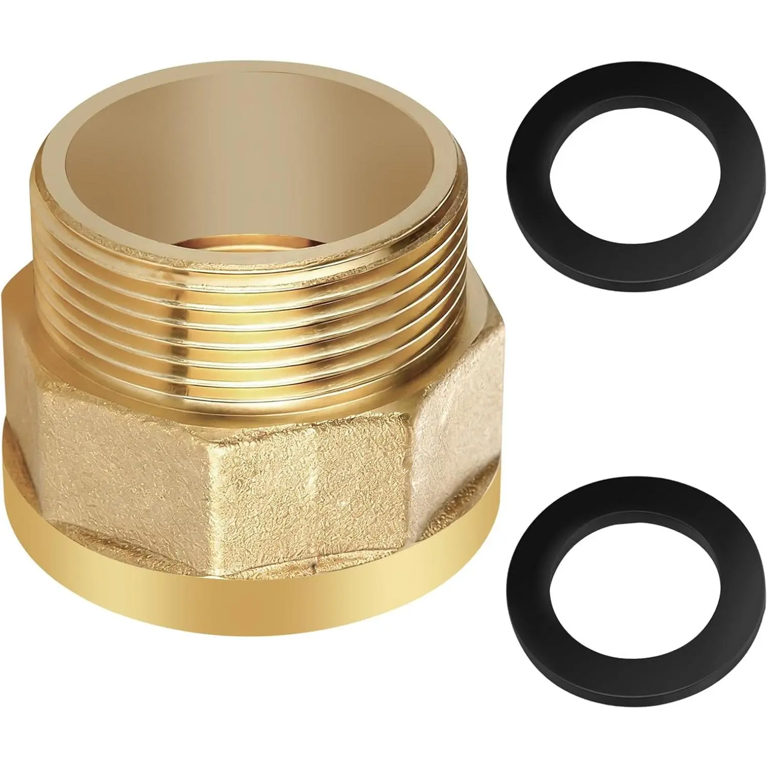 3/4-1 Inch  Hose Adapter, Brass Garden Hose Fitting, Rust-Proof -Resistant & High-Temperature Resistant,Male To Female Hose Adapter With Leak-Proof Sealing Ring