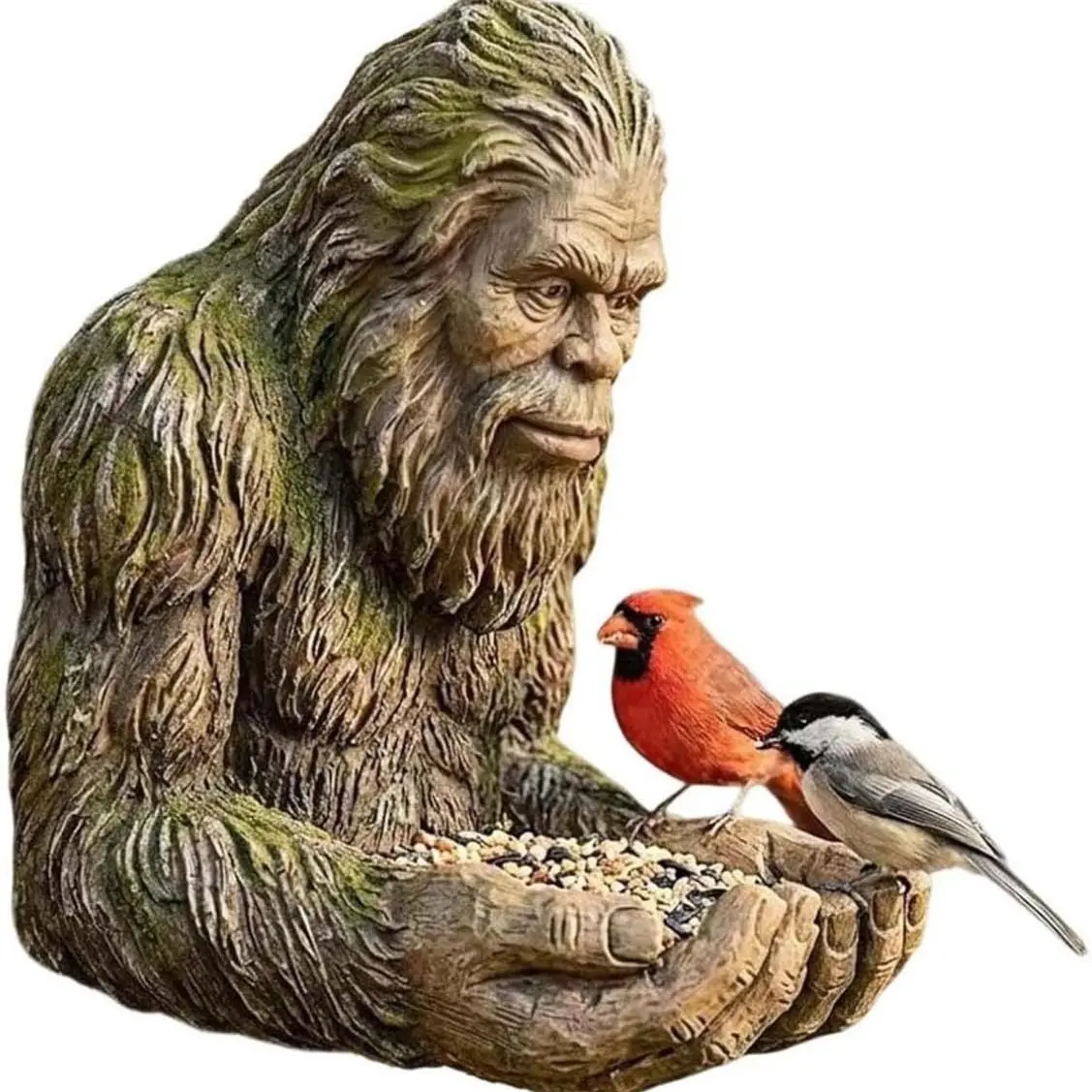 Bigfoot Bird Feeder, Funny Hanging Waterproof Tree-Mounted Outdoor Sculpture with Hidden Hook, Bird Feeder for Courtyard, Garden Art & Decor