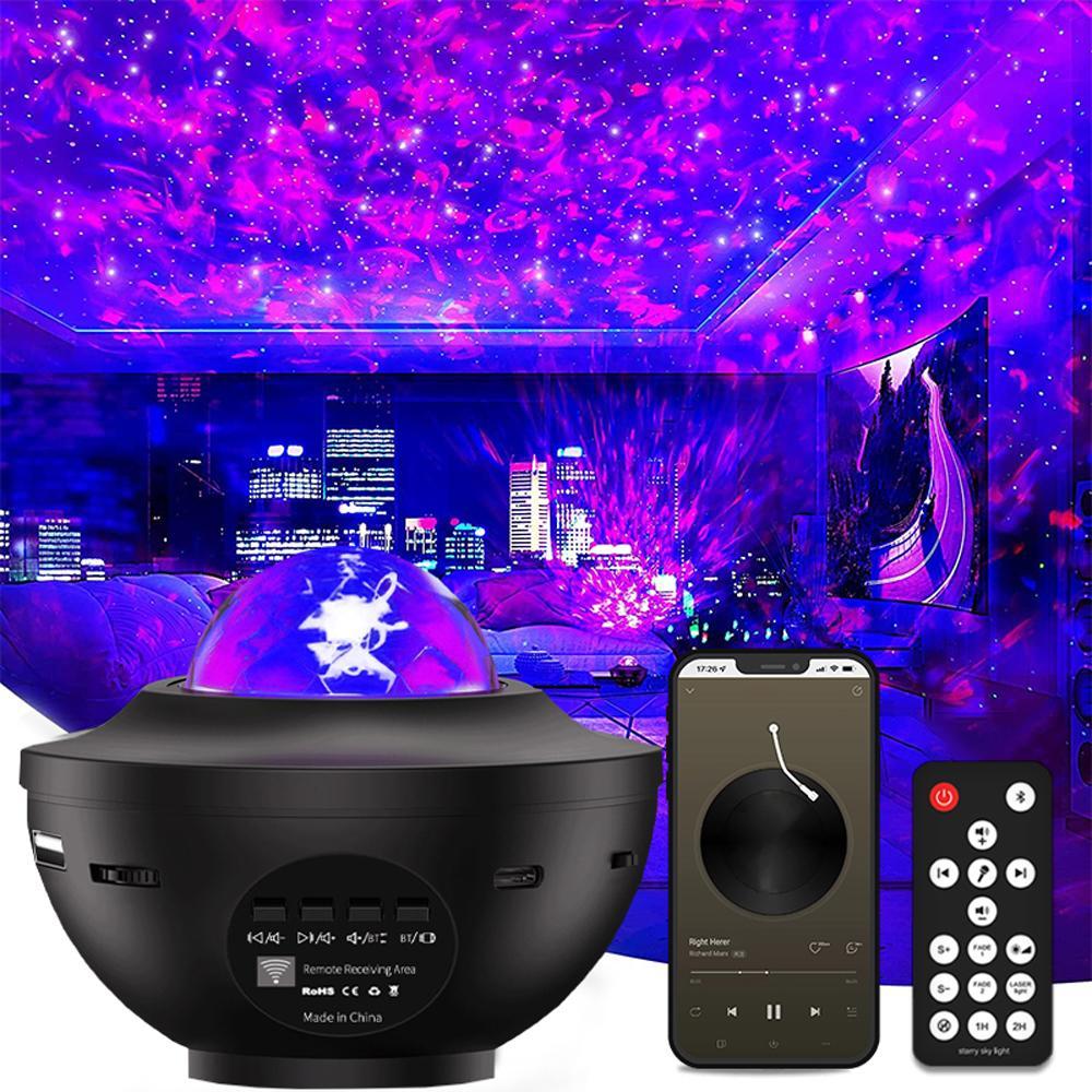 USB Powered Star Projector, Galaxy Projector with Remote Control, 3 in 1 Night Light Projector with Built-in BT Music Speaker, Starry Projector for Room