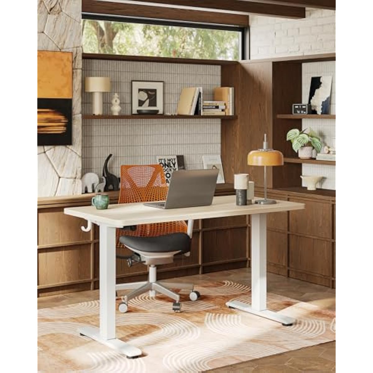 Standing Desk, 47 * 24 Inches Adjustable Height Stand up Desk,Sit Stand Home Office Table with Splice Board