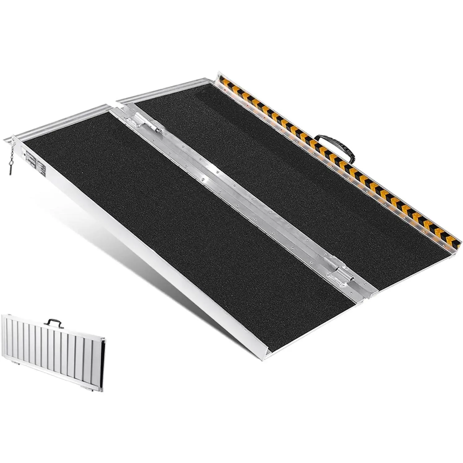 Portable Non-Slip Aluminum Wheelchair Ramp – 2/3/4ft Folding Threshold Ramp for Doorways, Steps, Home Use – 600 lbs Capacity Mobility Aid – Lightweight Handicap Access Ramp
