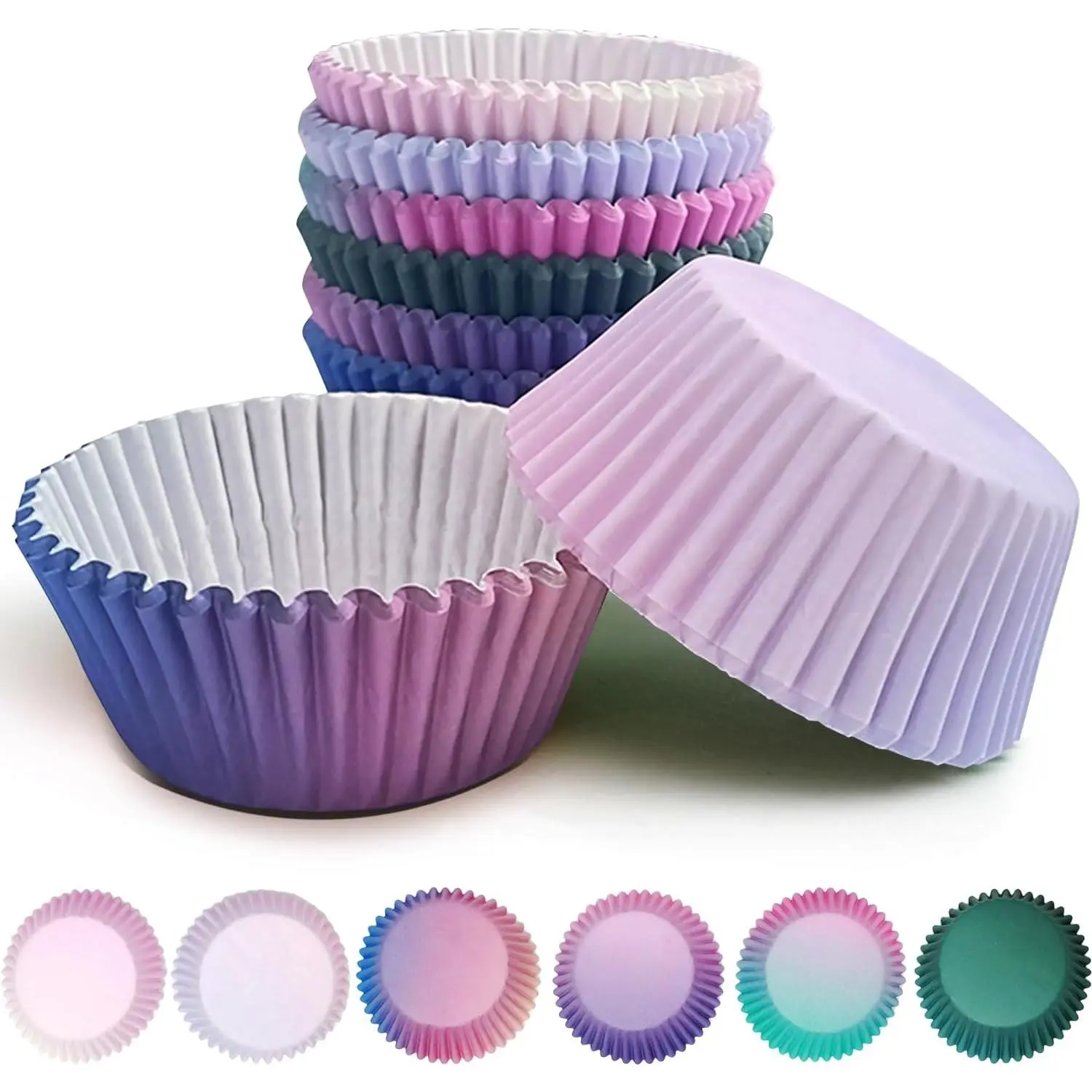 300-Count Cupcake Liners Standard Cupcake Cups 6 Design Cupcake Papers Baking Cups Cupcake Wrappers (Standard Size)