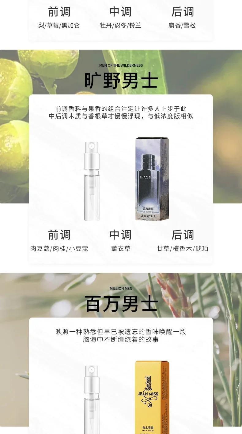 Portable 3ML Premium Perfume Long Lasting Fragrance Original Cologne Travel Size Atomizer Wholesale