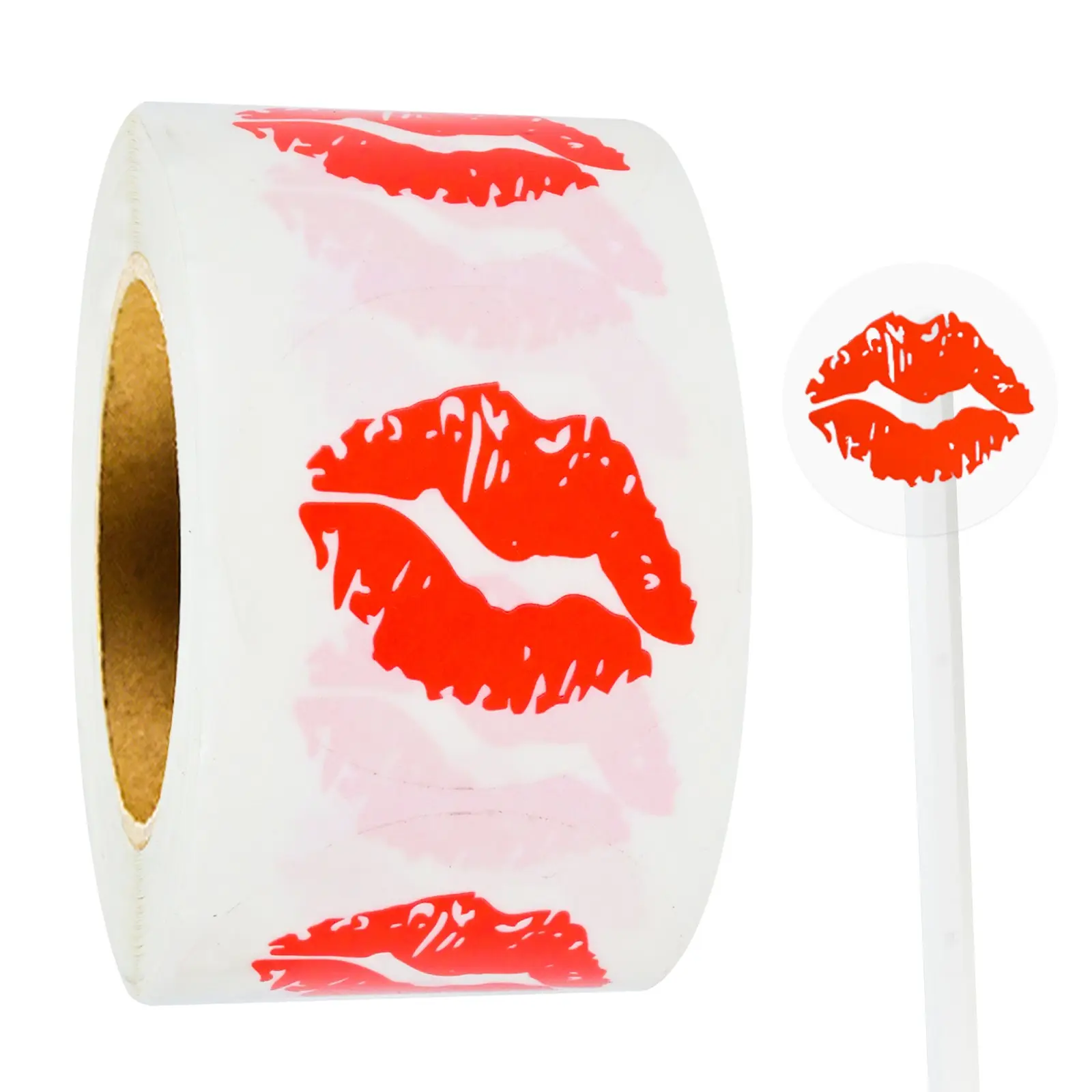 500pcs 1.5in Transparent Round Lip Print Decorative Stickers, Handmade Craft Decals, Envelope Sealing Stickers