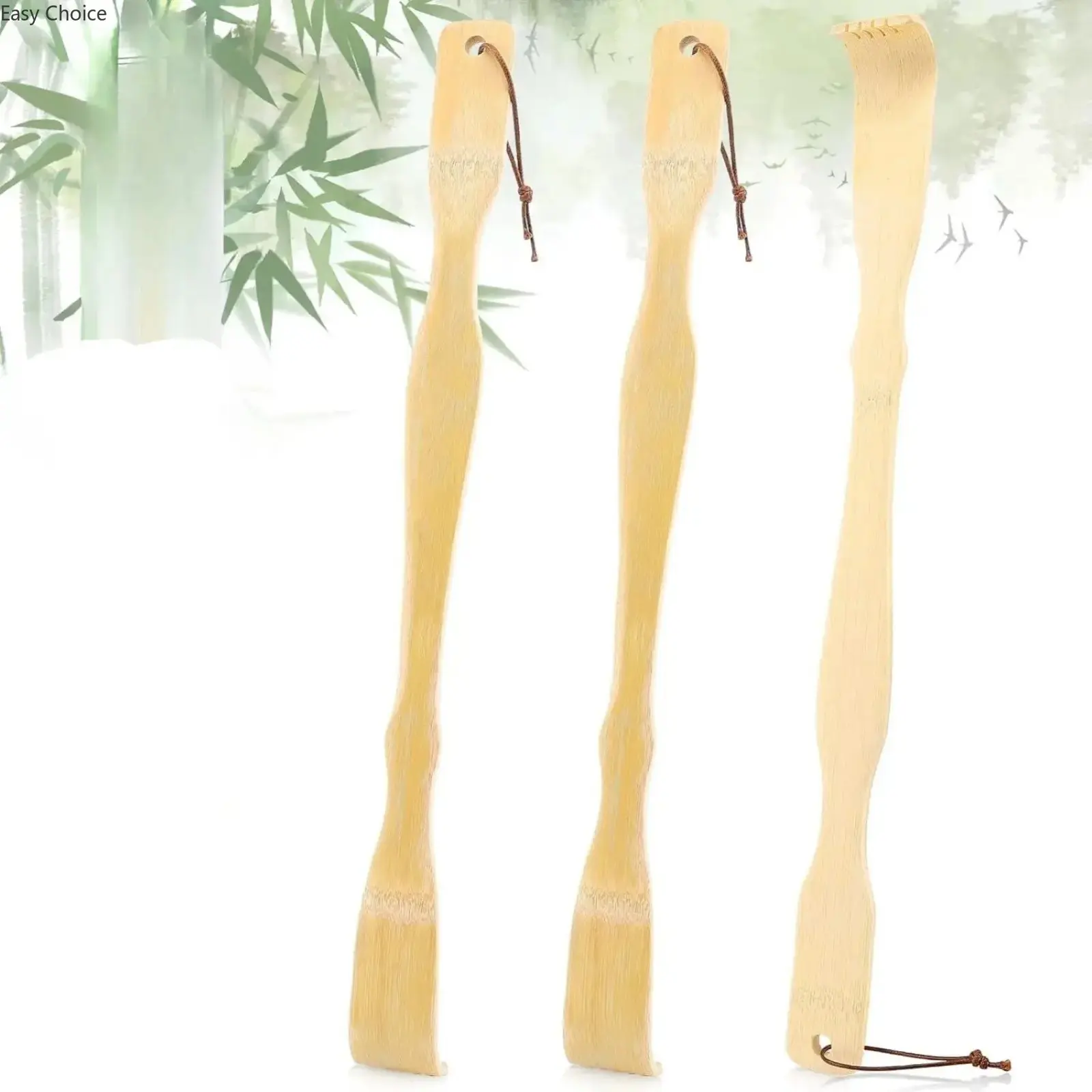 3 Pack Bamboo Wooden Back Scratcher, 16.5 Inch Long Handle Smooth Body Care Tool, Durable Scratch Stick For Adults Seniors, Daily Relax & Easter Basket Gift Stuffer