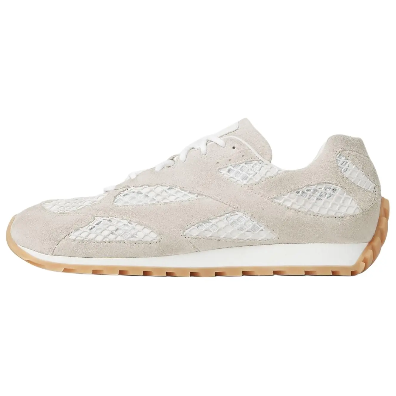Bottega Veneta Orbit Suede Mesh Round-Toe Lace-Up Running Shoes for Men in Gray Trending Shoes, House White Official Shoes to Get / Maison Mihara Verifiable, with credentials and supporting global authentication