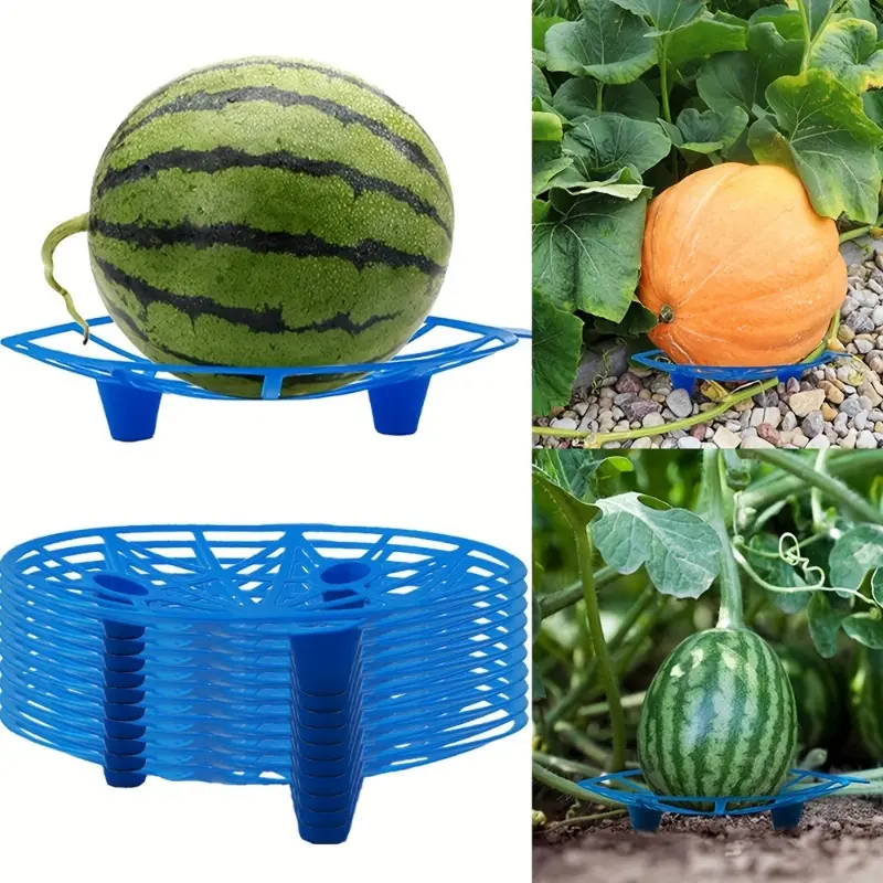 1pc Durable Blue Plastic Watermelon & Pumpkin Brackets - Corrosion-Resistant Garden Guards for Strawberries, Melons & More - Multi-Purpose Fruit Support Set