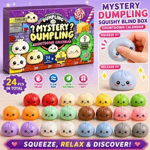 24 Mini Glitter Dumpling Countdown Calendar Blind Box, Colorful Stress Relief Toys, Perfect for Parties and Gifts