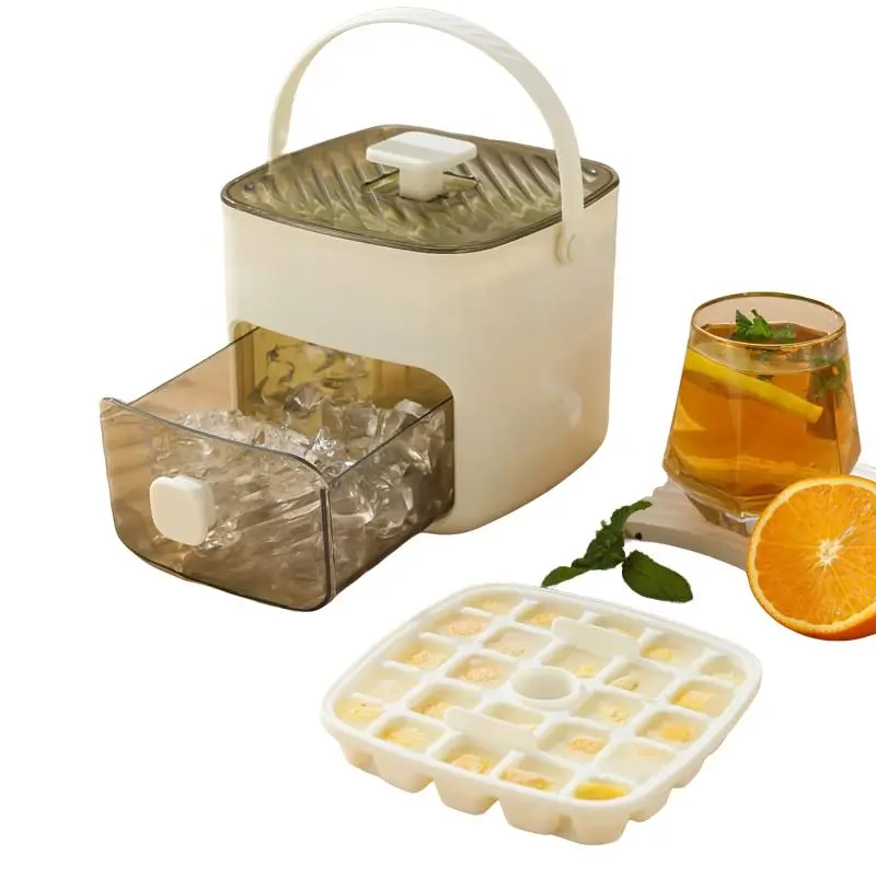 48 Grid Ice Cube Maker, Ice Cube Trays - Extra Large, Double layered design, easy to slide out, food grade plastic storage tray suitable for refrigerators - Perfect for whiskey and cocktails - Suitable for home, office, outdoor