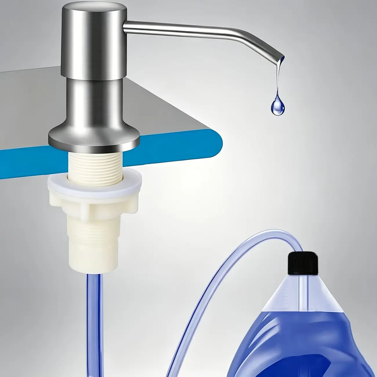 Kitchen Sink Dish Soap Dispenser with Extension Tube, No More Frequent Refills, Abs Leak-Proof Pump Head, Convenient and Durable Design, Dishwashing Dispenser