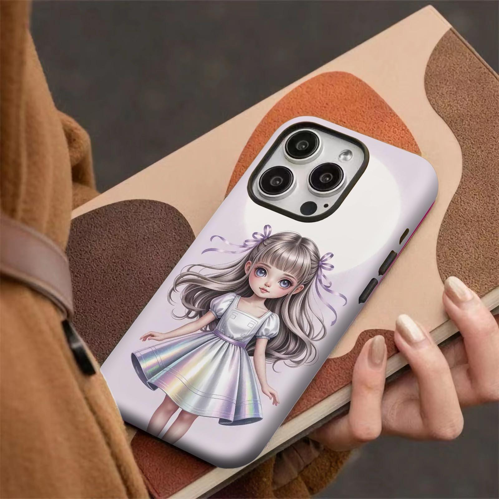 girl, dress, pastel Soft And Hard Two-In-One Film Printed Full Pattern Case For IPhone 16 15 14 13 1211 Pro Max Plus Phone Case