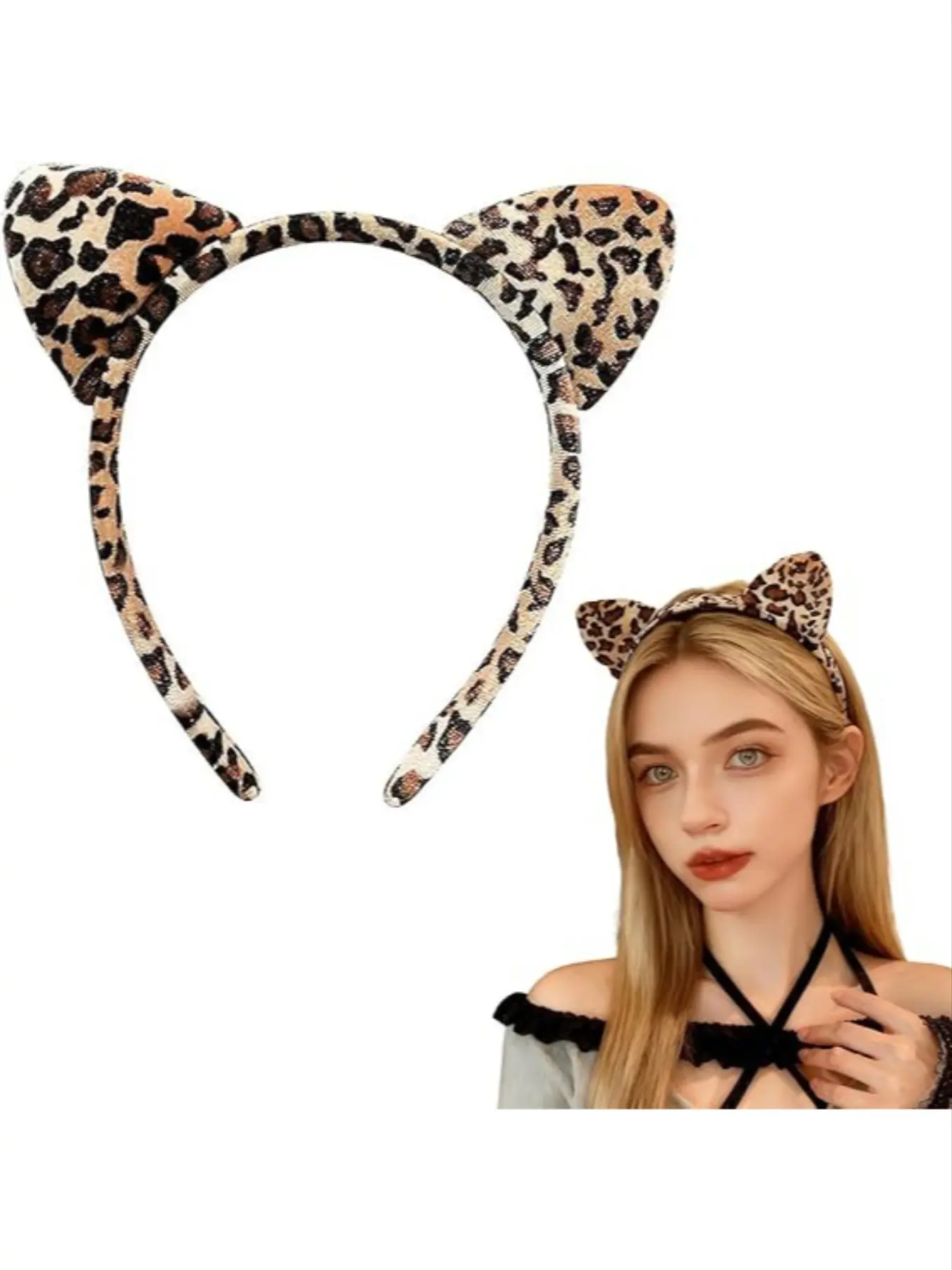 Cute Leopard Print Cheetah Ears Headband, Fashion Headband, Women and Girls Animal Ear Hair Band, Sexy Party Accessory, Halloween Birthday Gift, Hairbands