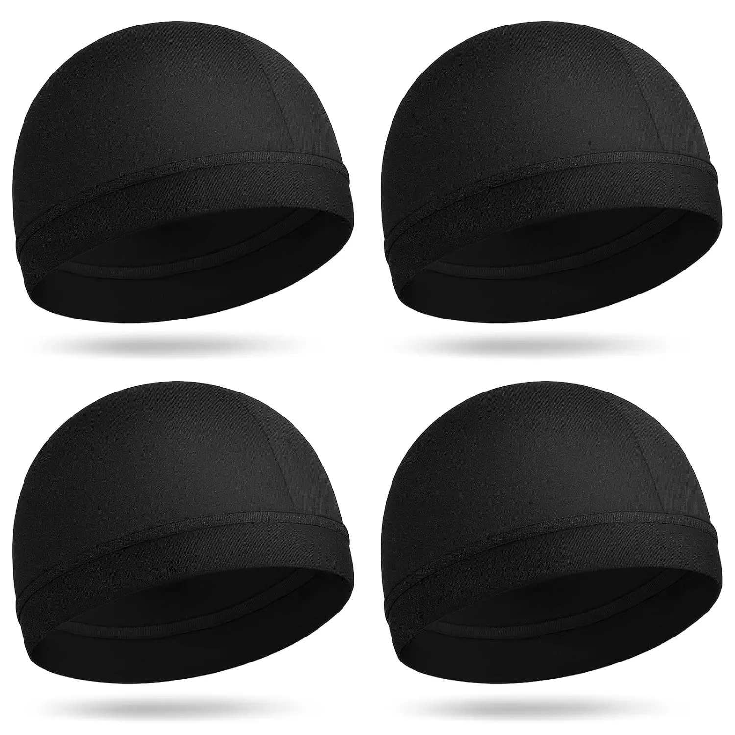 Outdoor sports 4 Pcs Wave Cap,Polyester Silk Skull Cap Breathable Helmet Liner Wave Caps for 360 540 723 Waves,Black