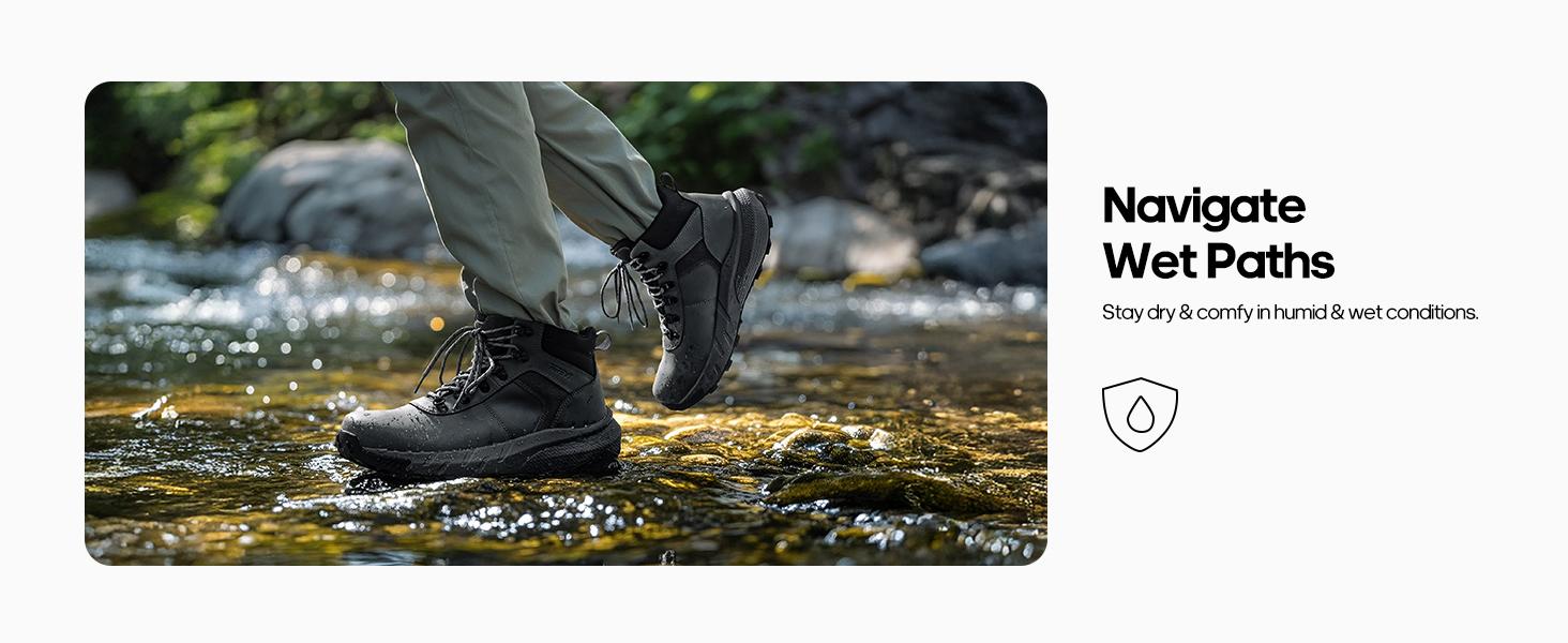 【WATERPROOFING】NORTIV 8 [HydroTrek] Men's High-Top Waterproof Lightweight and Breathable Trekking Boots Outdoor Shoes Hiking Sneakers SpringStatements